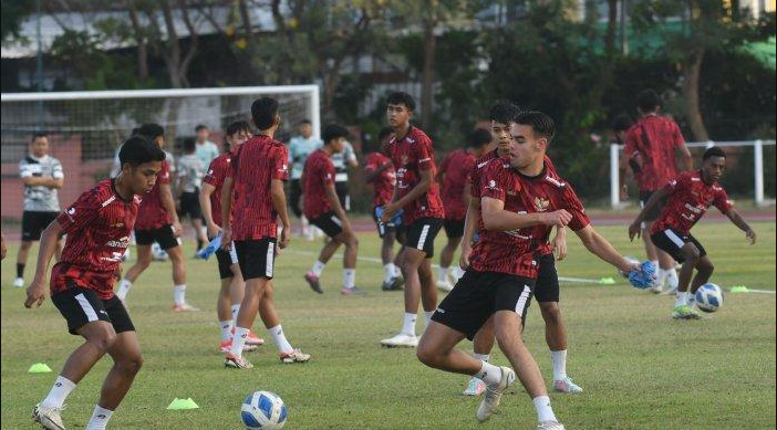 Timnas Indonesia U19 tengah lakukan latihan jelang lawa melawan Kamboja